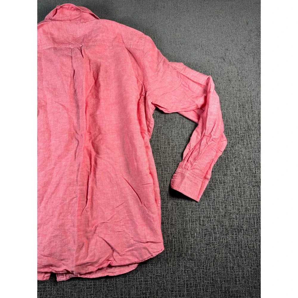 Banana Republic Soft Wash Coral Pink Button Up Shirt Mens XL Long Sleeve‎ Pocket
